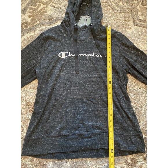 Champion Hoodie Womens L Gray Pullover Sweater Sweatshirt Athletic Heathered - Picture 6 of 8